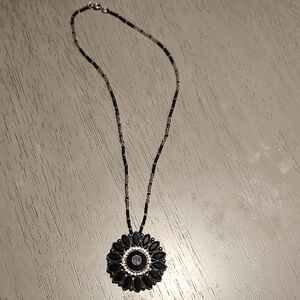 Elegant Black and Silver Pendant Necklace